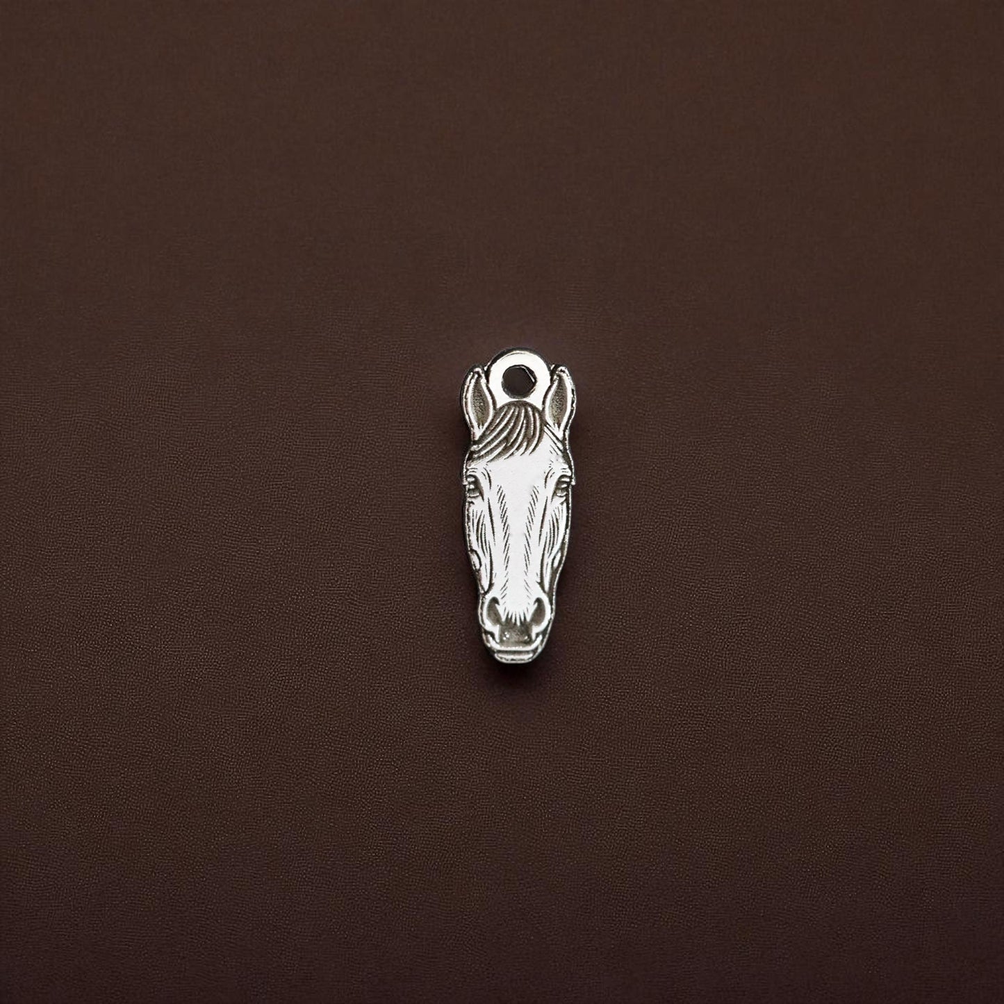 Sterling Silver Horse Face Dangle Charm • Equestrian Jewelry Supply • Farm Animal Charm • DIY Necklace or Bracelet