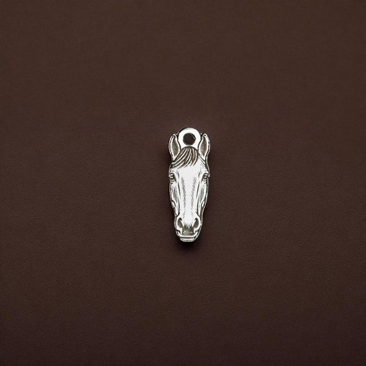 Sterling Silver Horse Face Dangle Charm • Equestrian Jewelry Supply • Farm Animal Charm • DIY Necklace or Bracelet