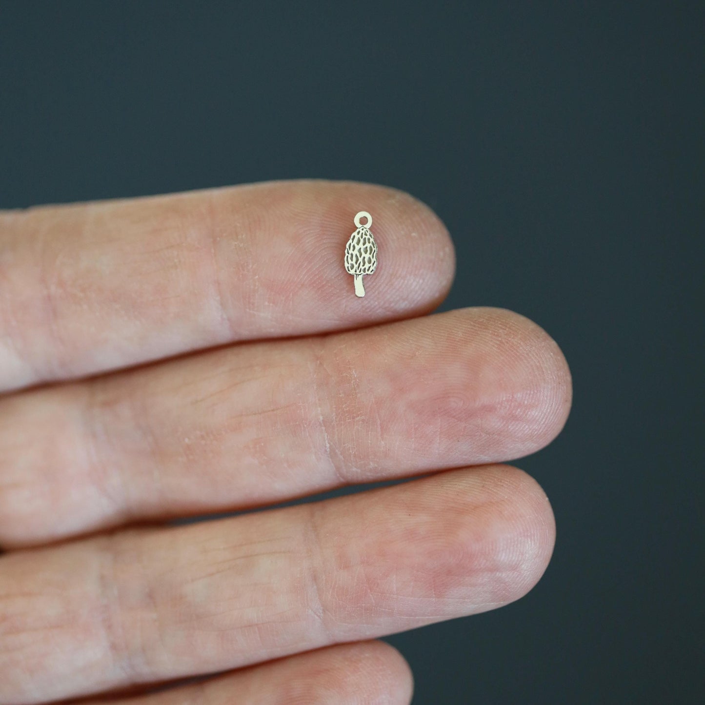 Sterling Silver Morel Mushroom Dangle Charm • Nature Jewelry Supply • Forest Charm • DIY Necklace or Bracelet