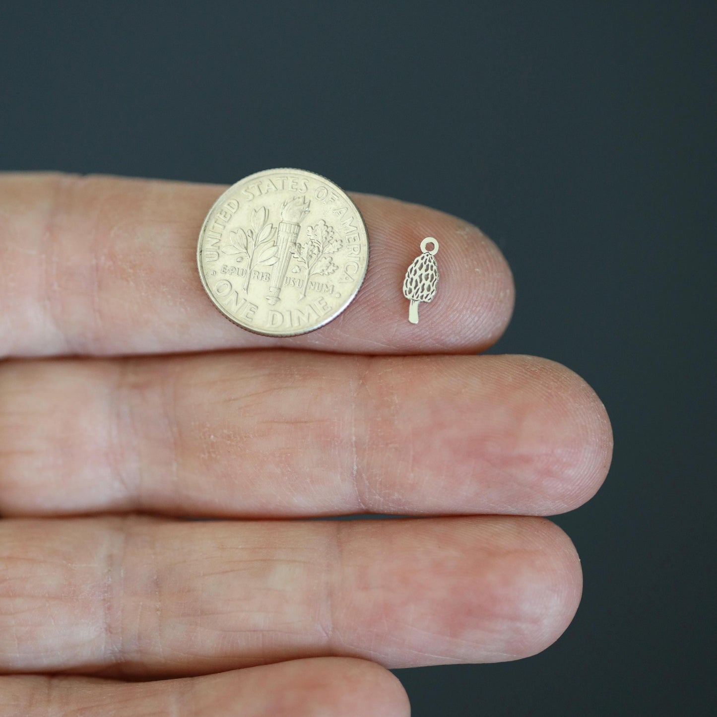 Sterling Silver Morel Mushroom Dangle Charm • Nature Jewelry Supply • Forest Charm • DIY Necklace or Bracelet