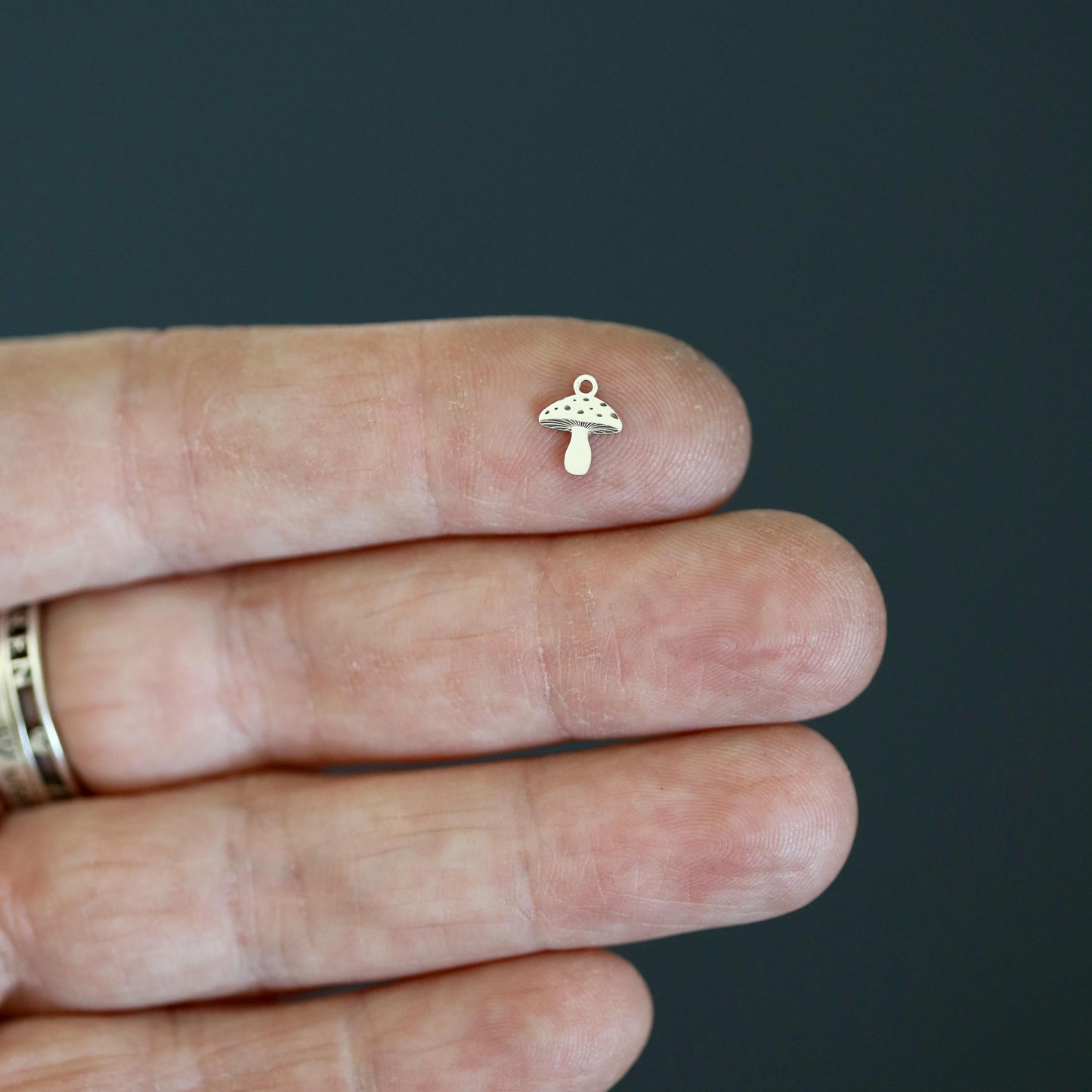 Sterling Silver Mushroom Dangle Charm • Nature Jewelry Supply • Woodland Charm • DIY Necklace or Bracelet