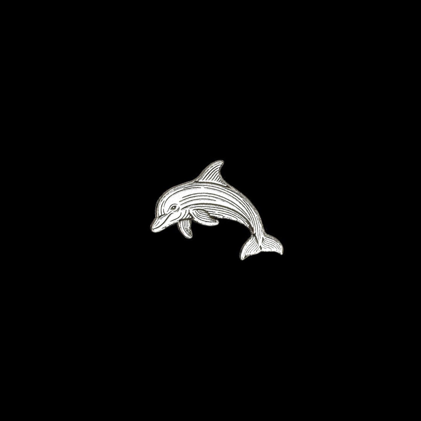 Sterling Silver Dolphin Accent Charm • Solderable Jewelry Component • Ocean Pendant Supplies • Sterling Silver Findings