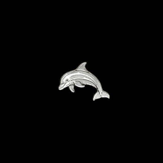 Sterling Silver Dolphin Accent Charm • Solderable Jewelry Component • Ocean Pendant Supplies • Sterling Silver Findings