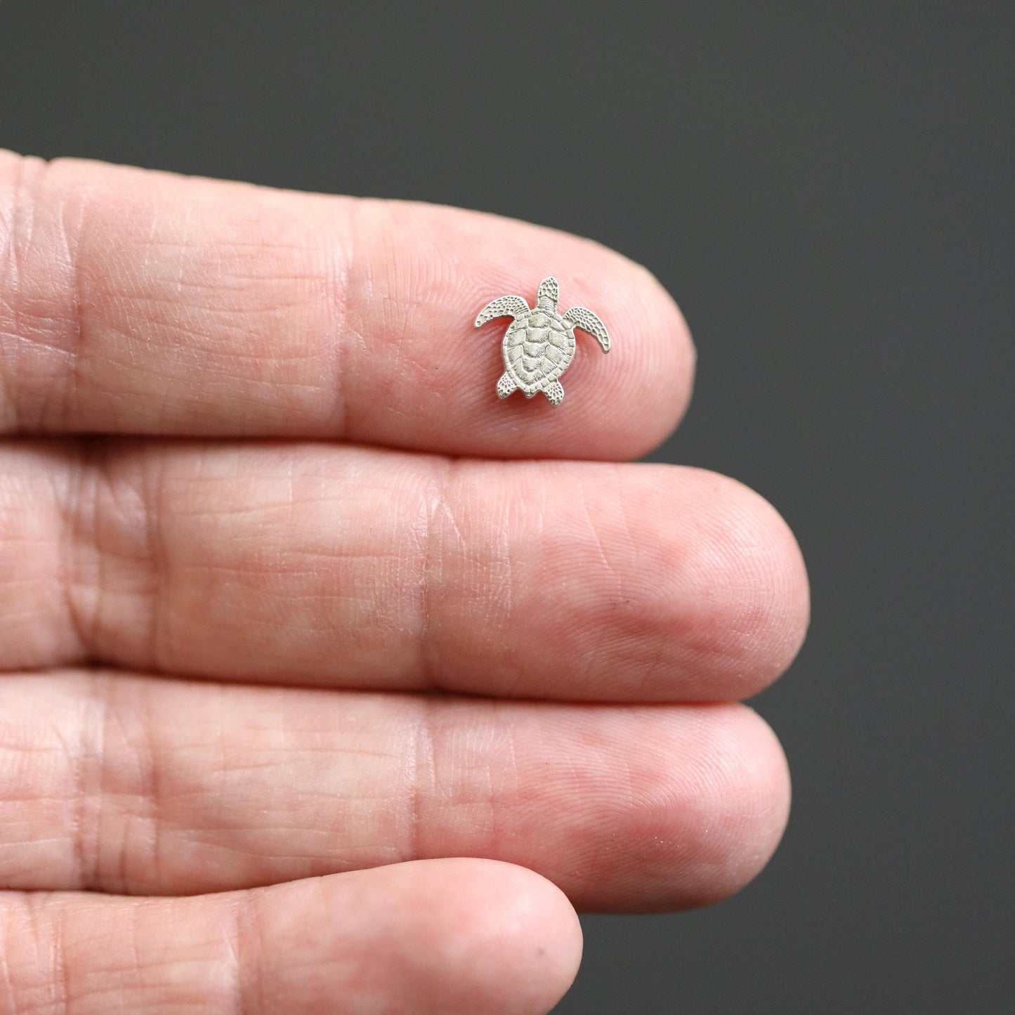 Sterling Silver Sea Turtle Charm • Solderable Jewelry Component • Ocean Jewelry Making Supplies • Sterling Silver Findings