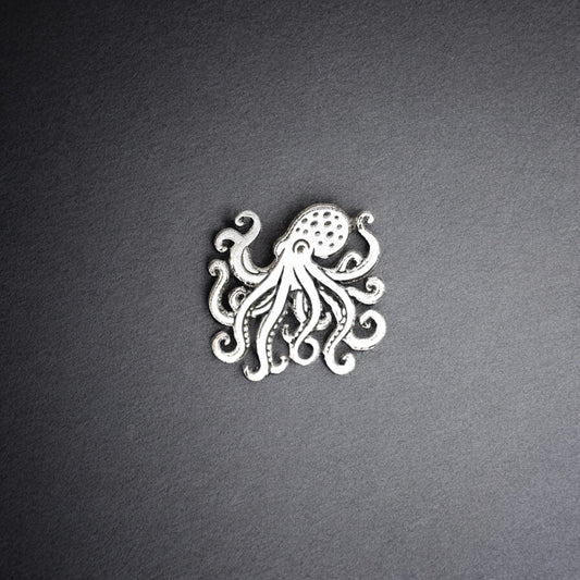Sterling Silver Octopus Accent Charm • Solderable Jewelry Embellishment • Ocean Accent Component • Sterling Silver Findings