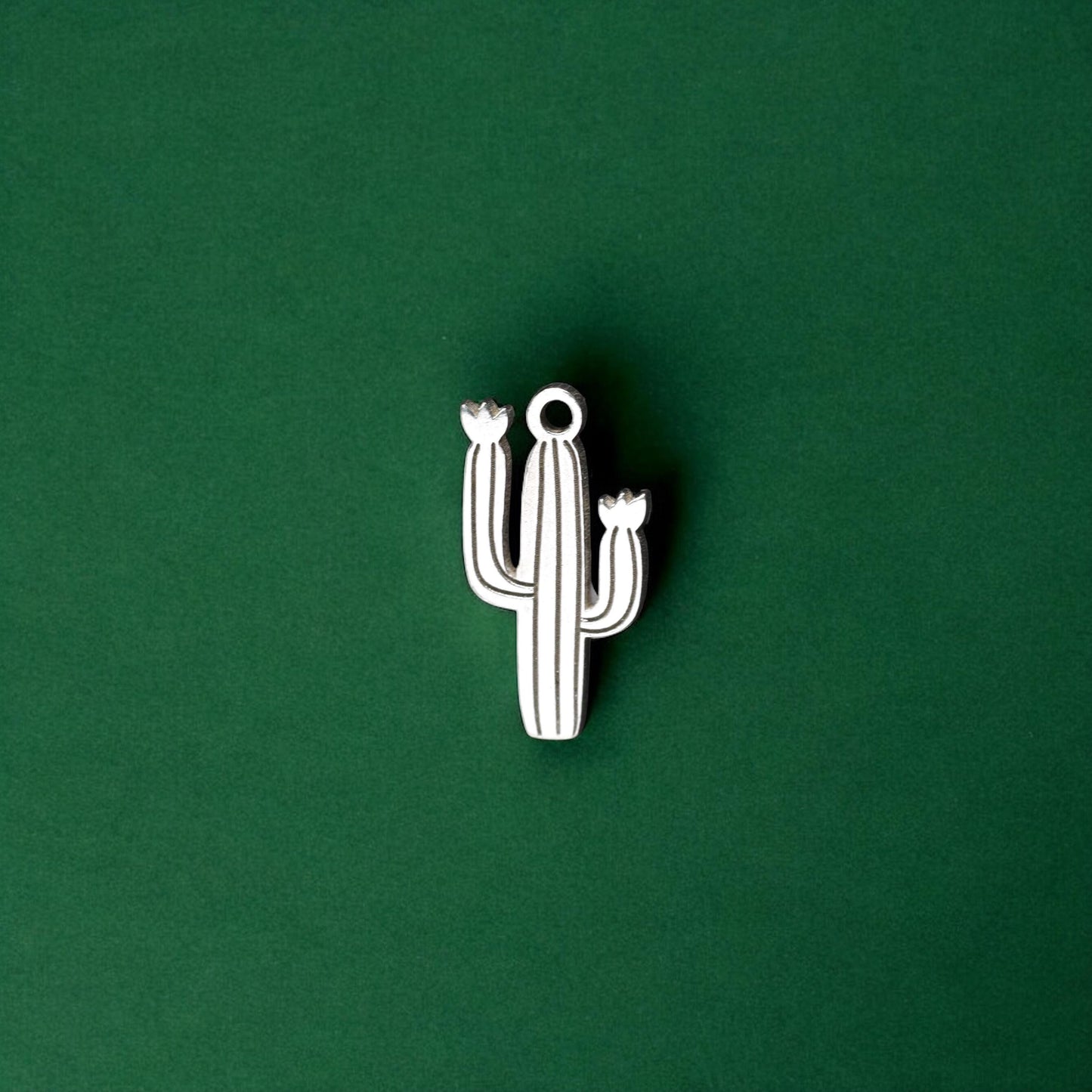 Sterling Silver Saguaro Cactus Charm • Desert Dangle Pendant • Southwestern Jewelry Supplies • Sterling Silver Findings