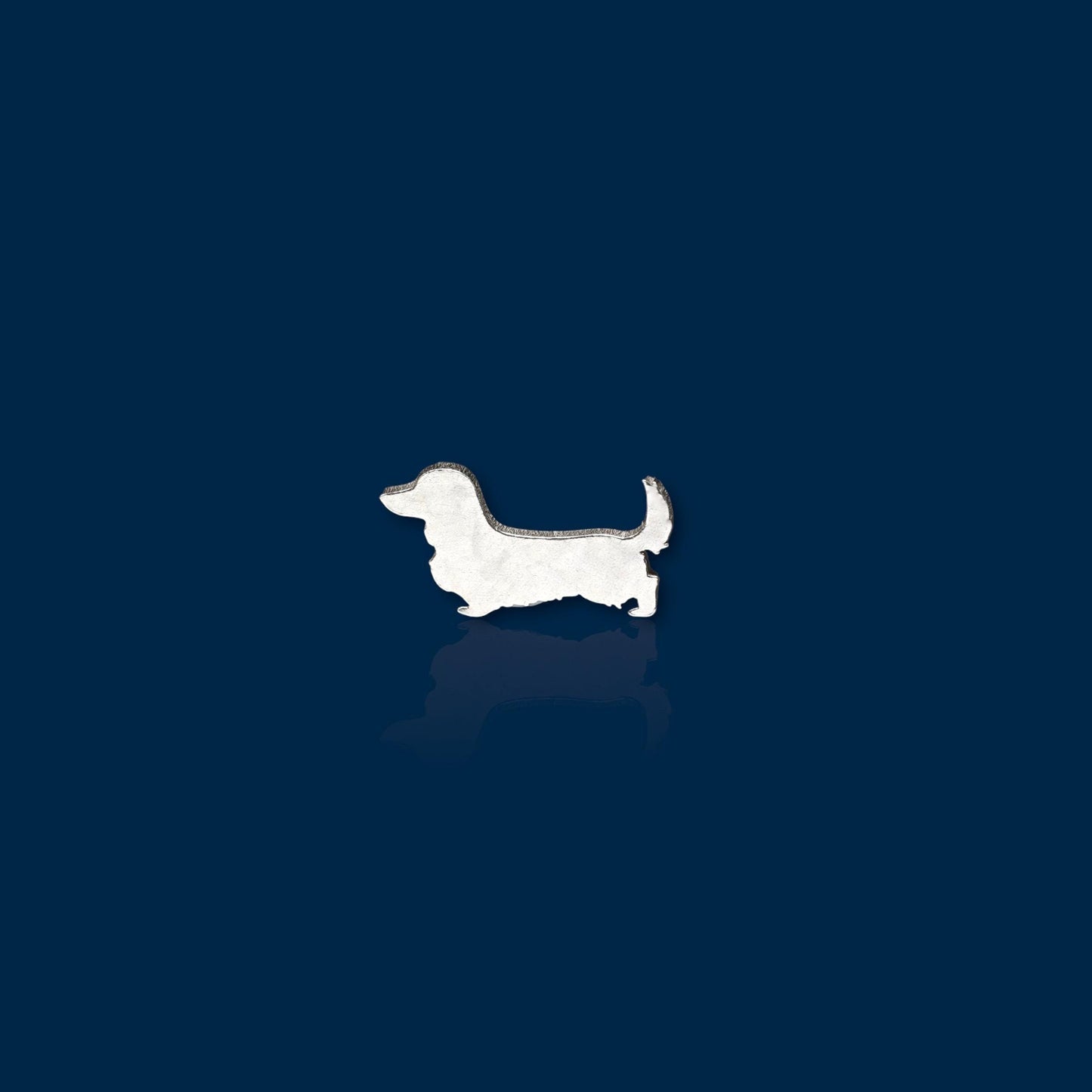 Dachshund Long Hair Dog Accent Charm Solderable Jewelry Embellishment Pet Accent Component Sterling Silver Findings