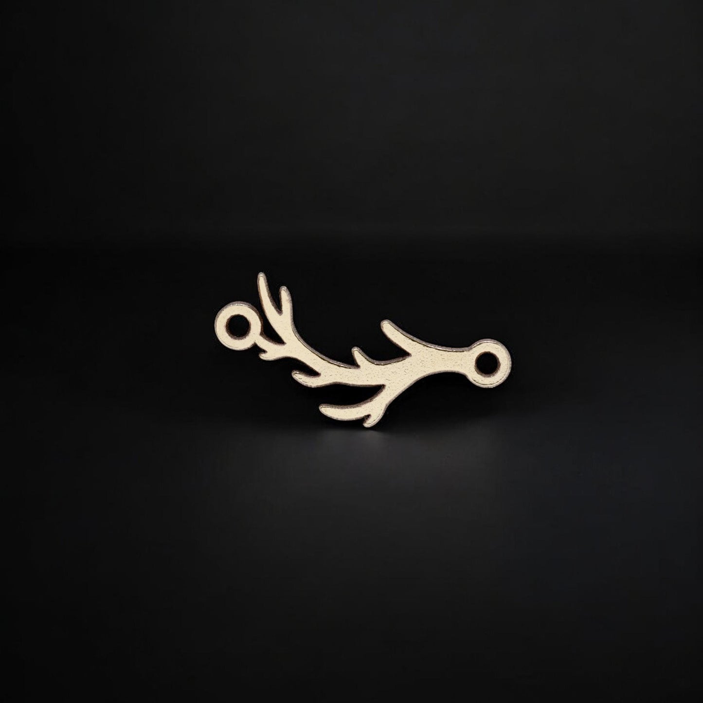 14k Gold Filled Deer Antler Connector Charm • Rustic Jewelry Supplies • Nature Pendant Link • Gold Filled Findings