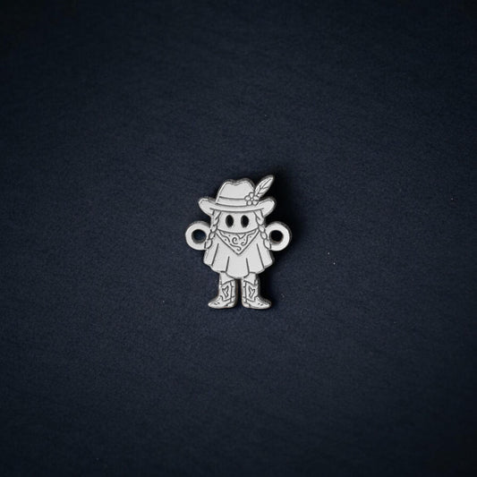 Sterling Silver Cowgirl Ghost Connector • Western Halloween Charm • 7.9x9.9mm • Laser Ready • Spooky DIY Jewelry Supply