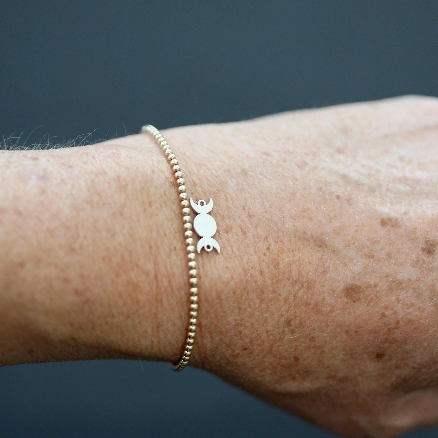 Sterling Silver 3 Moon Connector Charm • Triple Moon Charm • Boho Lunar Jewelry Supply • Celestial DIY Jewelry