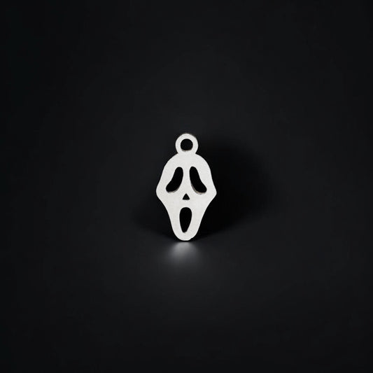 Scream Mask Charm  Spooky Halloween Pendant  Horror Charm  Sterling Silver Findings