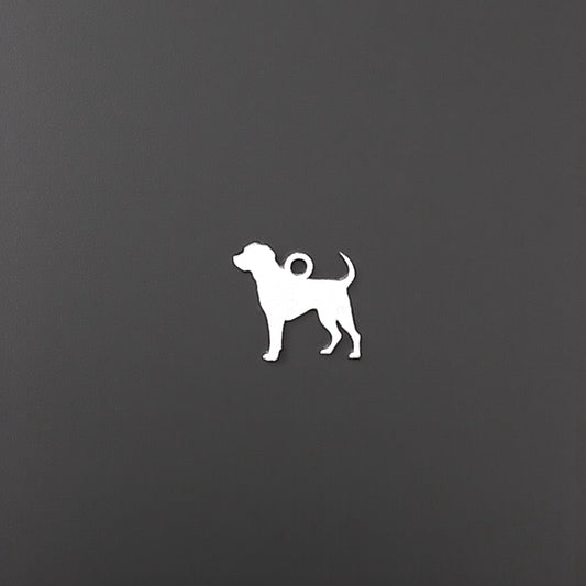 Sterling Silver Lab Dog Silhouette Dangle Charm • Pet Jewelry Findings • Small Dog Pendant • Animal Bracelet Charm