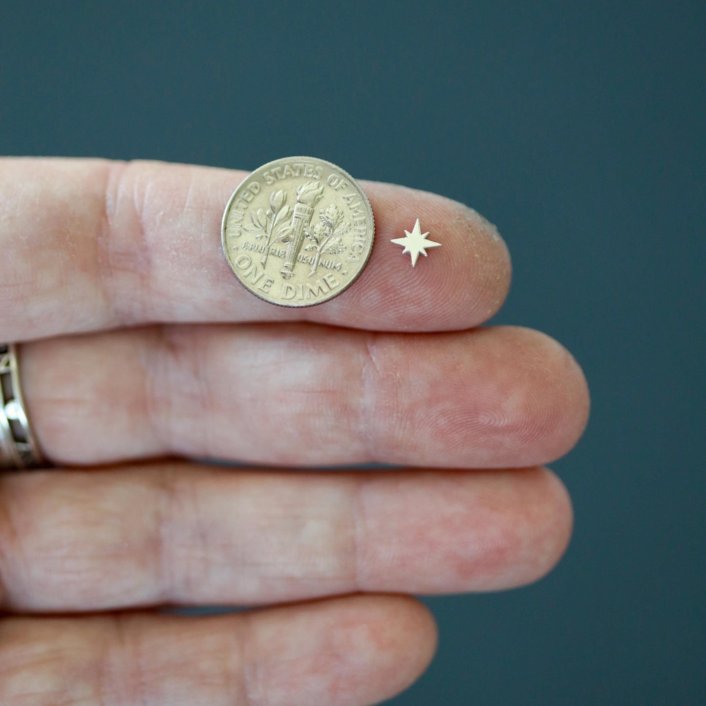 Tiny 8-Point Star Accent Charm Solderable Jewelry Embellishment Celestial Accent Component Sterling Silver Findings