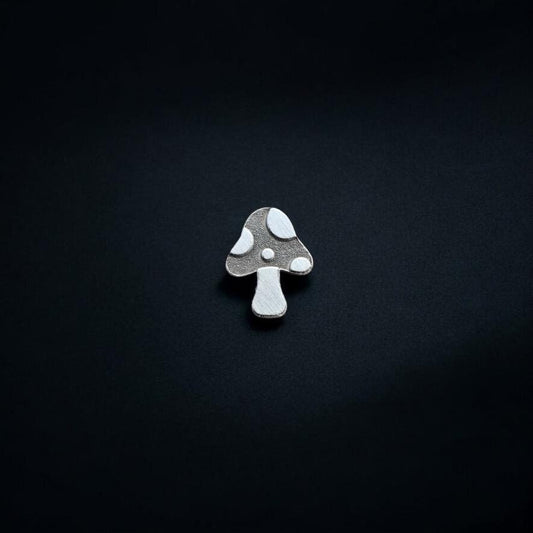Mushroom Cartoon Accent Charm Sterling Silver Solderable Jewelry Embellishment Forest Accent Component