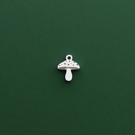 Sterling Silver Mushroom Dangle Charm • Nature Jewelry Supply • Woodland Charm • DIY Necklace or Bracelet