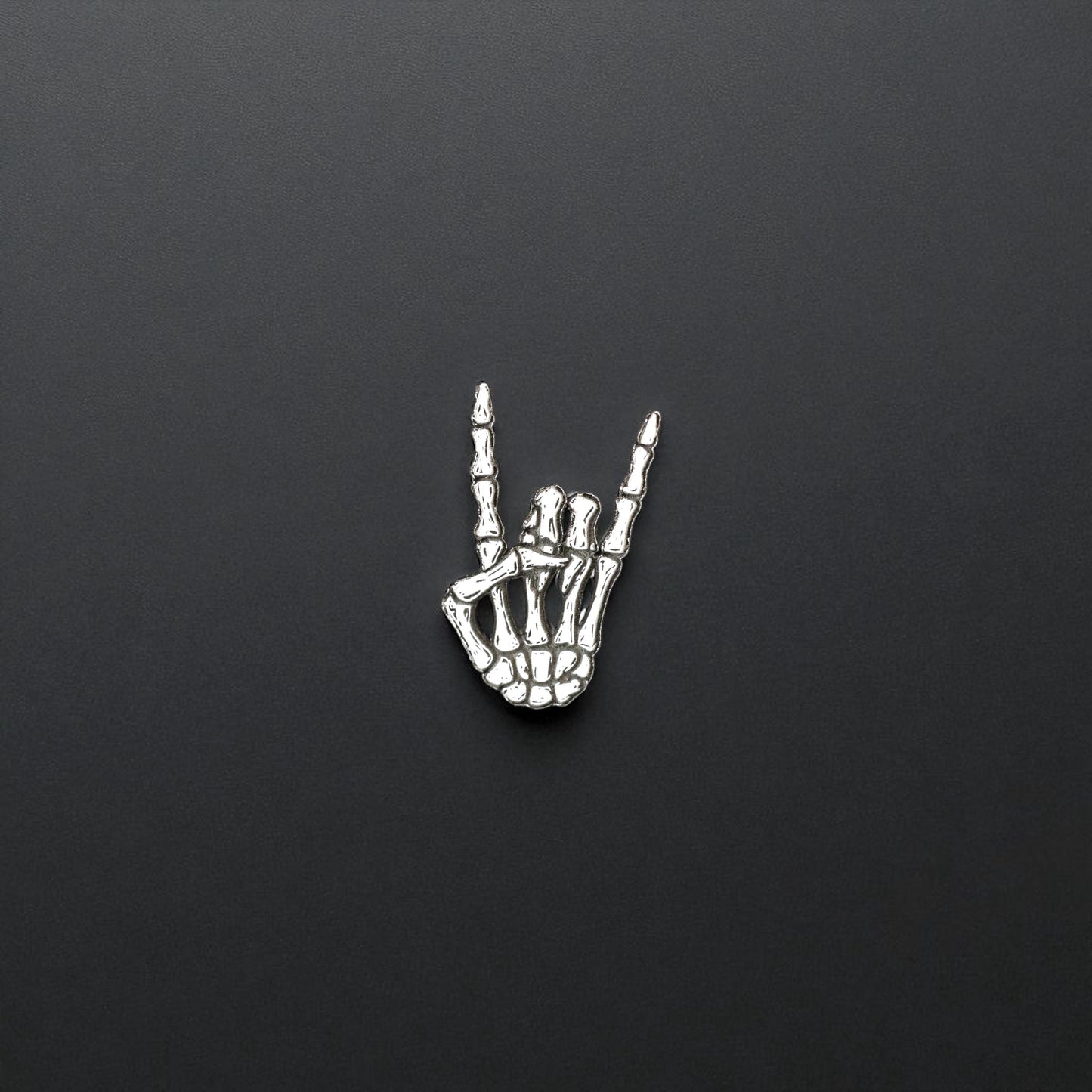 Sterling Silver Rock On Skeleton Hand Accent Charm • Solderable Embellishment • Halloween DIY Jewelry • Gothic Jewelry Supply