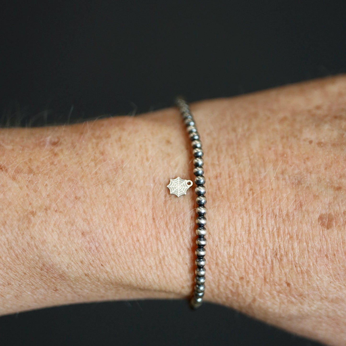 Sterling Silver Spiderweb Dangle Charm • Halloween Jewelry Supply • Spooky Web Charm • DIY Necklace or Bracelet