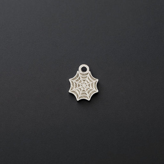 Sterling Silver Spiderweb Dangle Charm • Halloween Jewelry Supply • Spooky Web Charm • DIY Necklace or Bracelet
