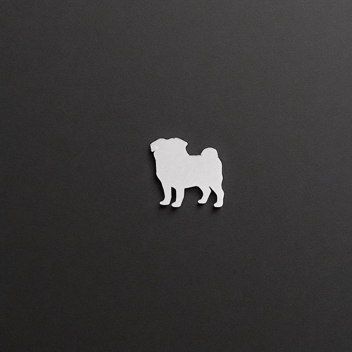 Sterling Silver Pug Dog Silhouette Accent Charm • Solderable Embellishment • Pet Jewelry Supply • DIY Dog Lover Gift