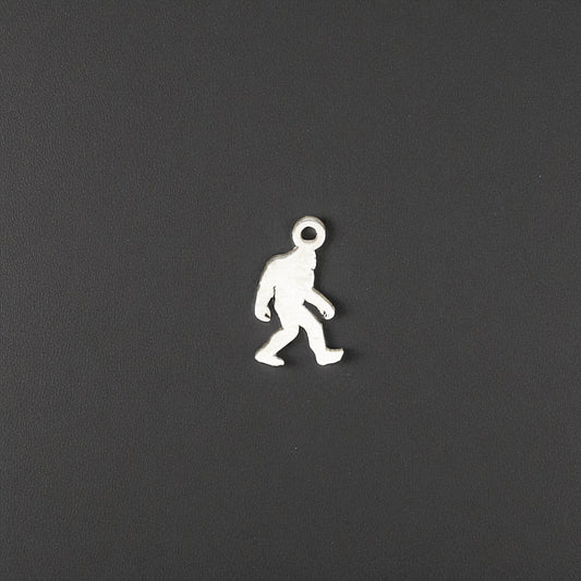 Sterling Silver Bigfoot Sasquatch Dangle Charm • Cryptid Jewelry Component • Forest Adventure Pendant for Necklaces and Bracelets