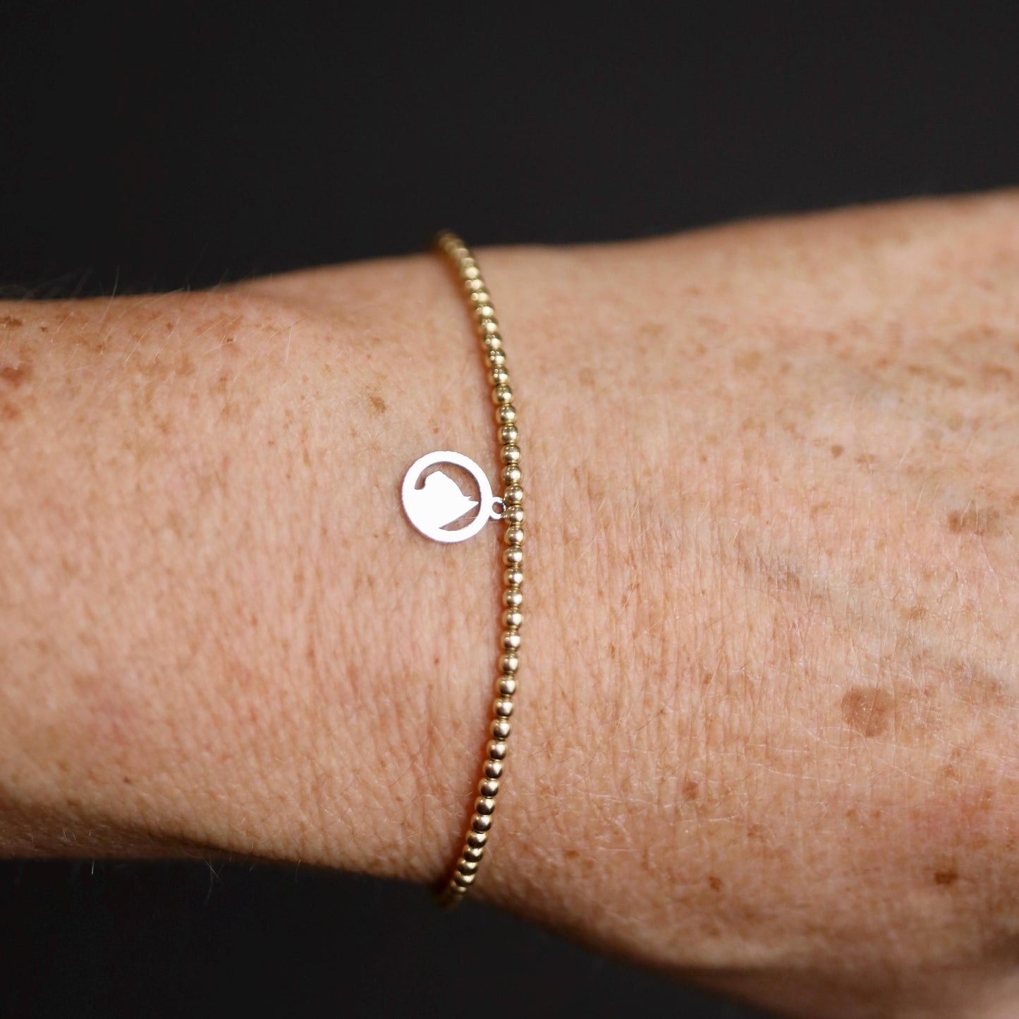 Sterling Silver Cat Head Silhouette Dangle Charm  Minimalist Feline Jewelry Charm for Bracelets and Necklaces