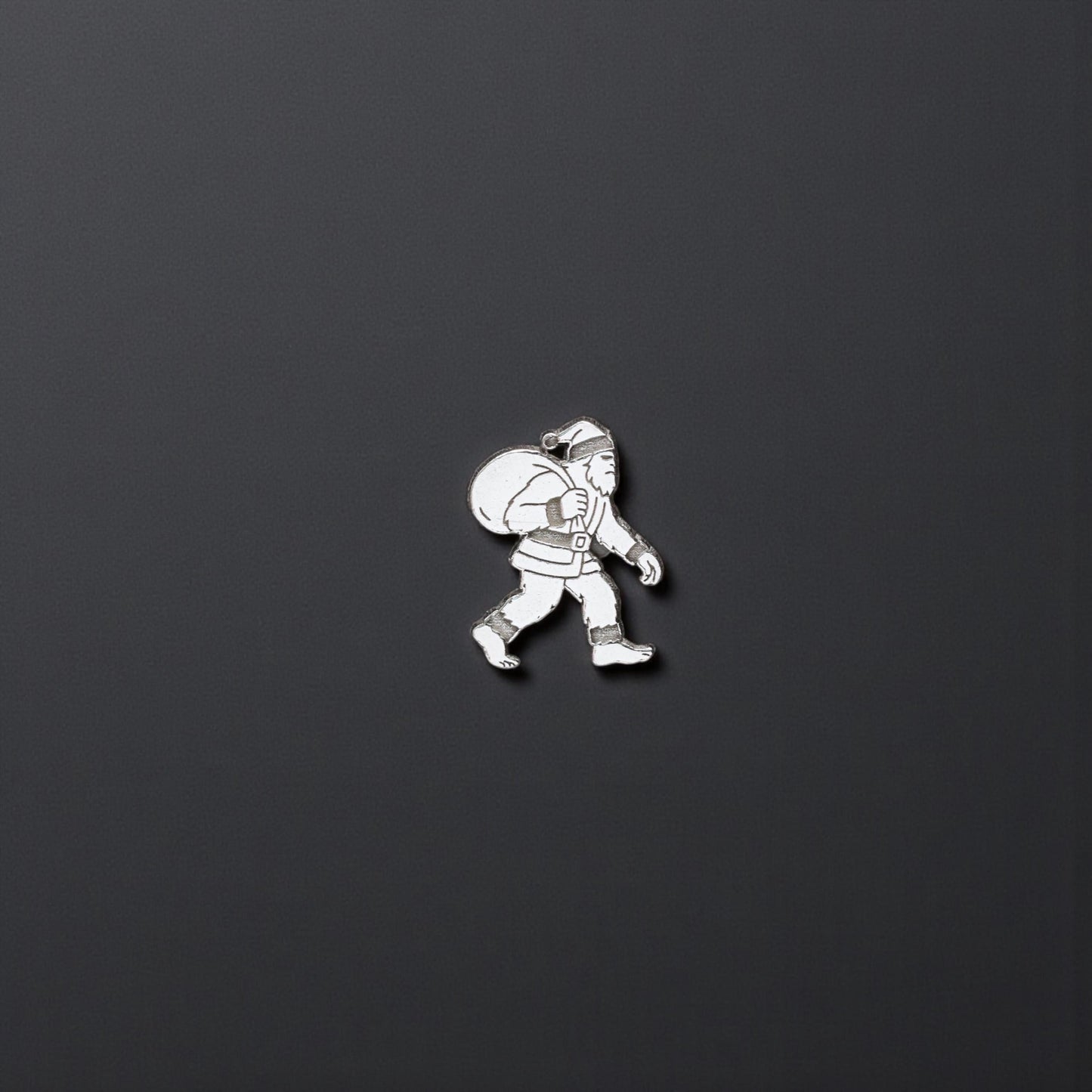 Sterling Silver Santa Sasquatch Accent Charm  Solderable Embellishment for Festive Handmade Jewelry