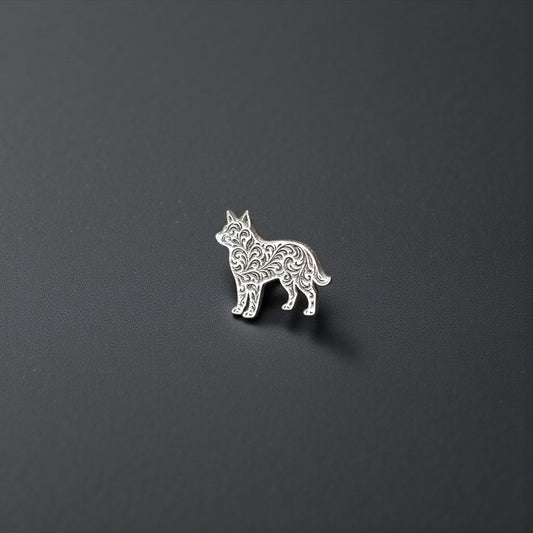 Sterling Silver Blue Heeler Dog Silhouette with Scrollwork Accent Charm  Solderable Embellishment for Custom Pet Jewelry