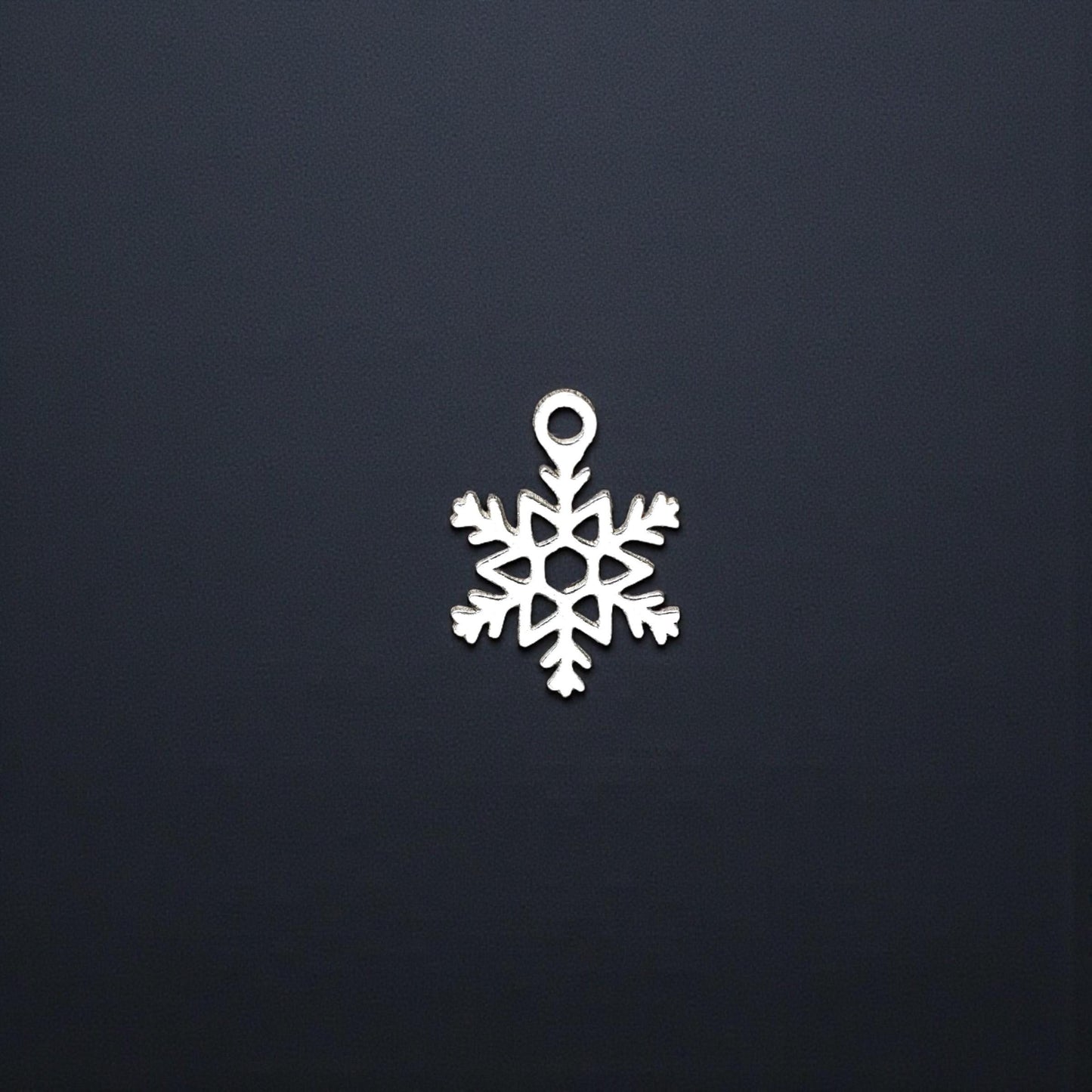 Sterling Silver Petite Snowflake #3 Dangle Charm  Tiny Winter Jewelry Accent for Handmade Holiday Designs