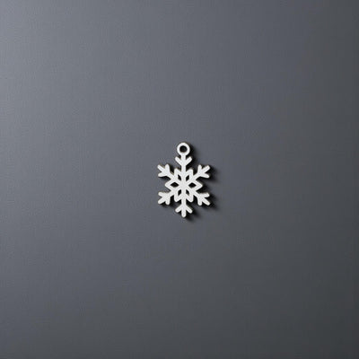 Sterling Silver Petite Snowflake #1 Dangle Charm  Small Winter Jewelry Accent for Holiday Earrings and Necklaces