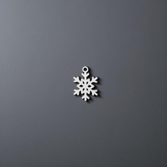 Sterling Silver Petite Snowflake #1 Dangle Charm  Small Winter Jewelry Accent for Holiday Earrings and Necklaces