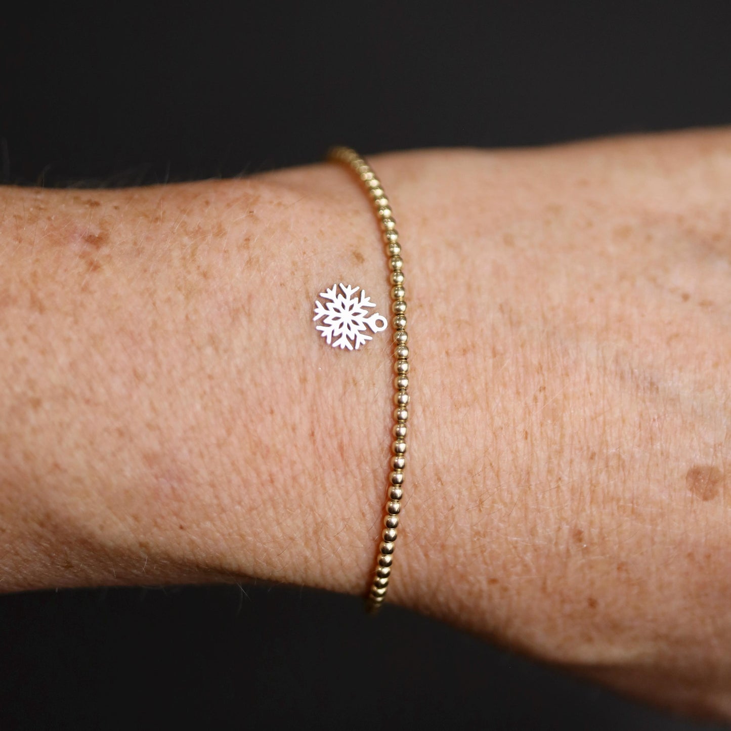 Sterling Silver Petite Snowflake #2 Dangle Charm  Delicate Winter Jewelry Accent for Handmade Creations