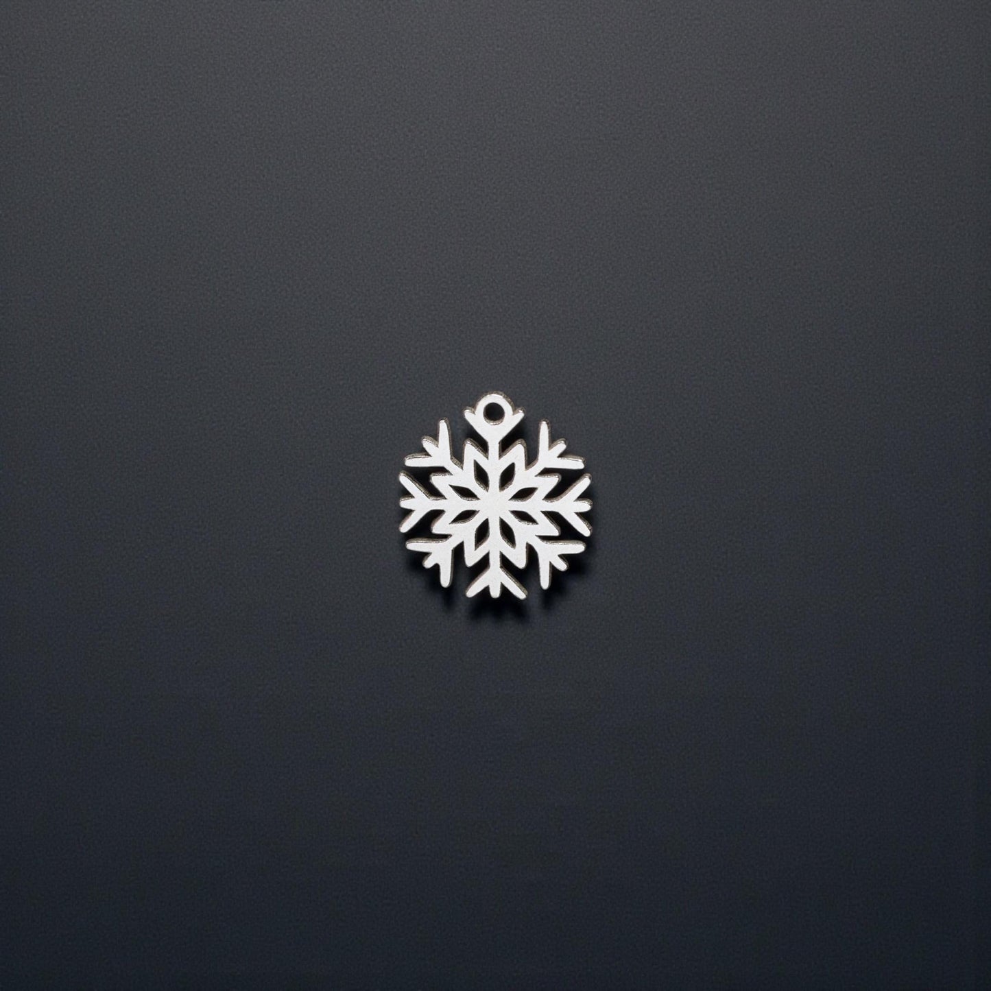 Sterling Silver Petite Snowflake #2 Dangle Charm  Delicate Winter Jewelry Accent for Handmade Creations