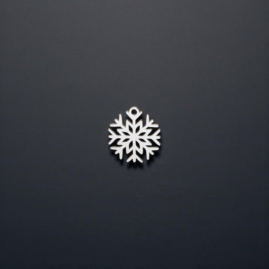 Sterling Silver Petite Snowflake #2 Dangle Charm  Delicate Winter Jewelry Accent for Handmade Creations