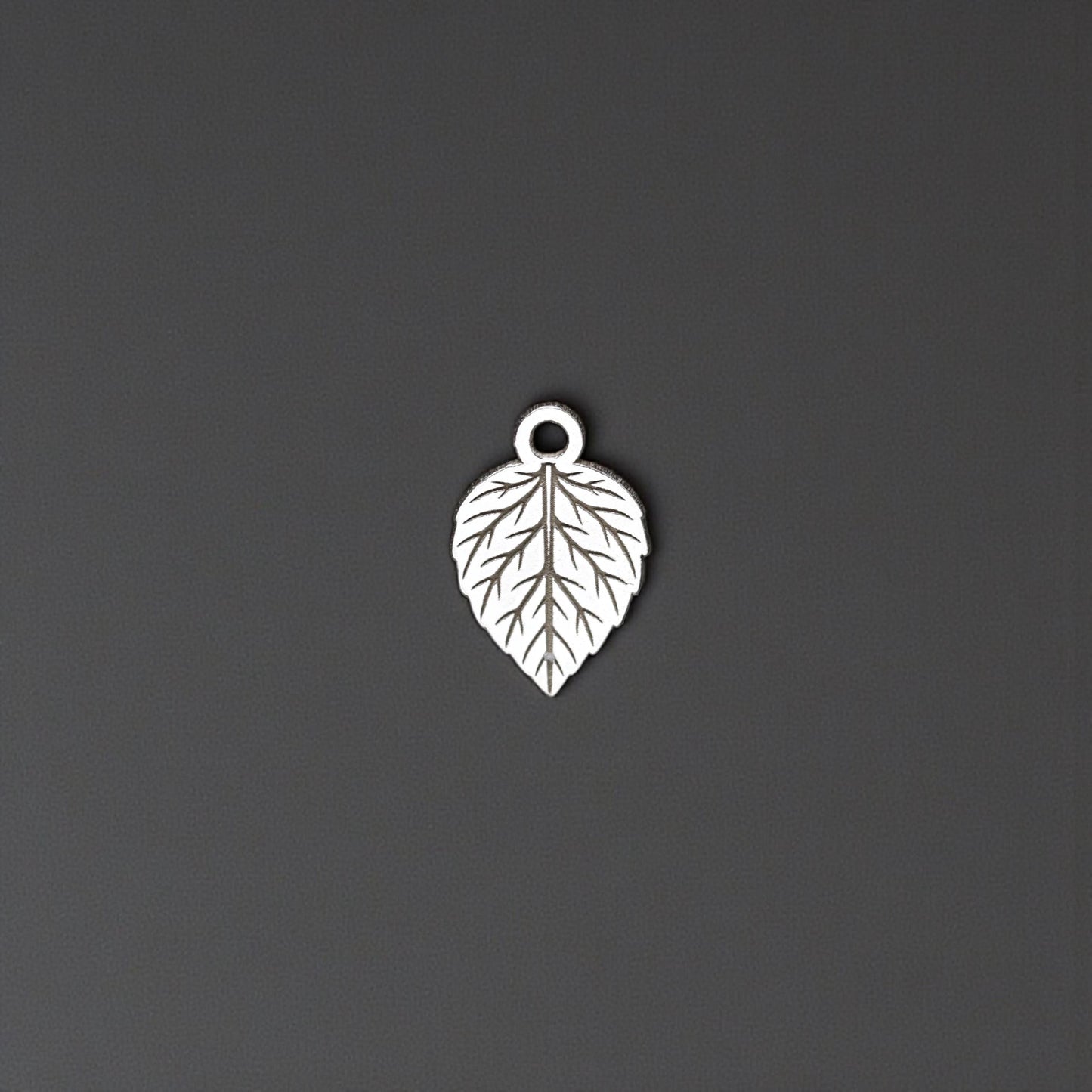 Sterling Silver Leaf Dangle Charm • Nature Jewelry Findings • Small Plant Pendant • Botanical Bracelet Charm