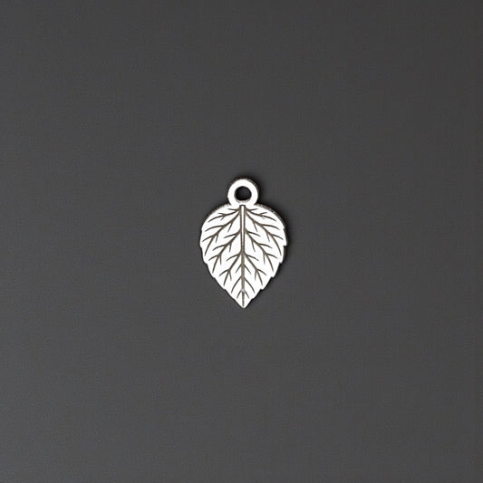 Sterling Silver Leaf Dangle Charm • Nature Jewelry Findings • Small Plant Pendant • Botanical Bracelet Charm