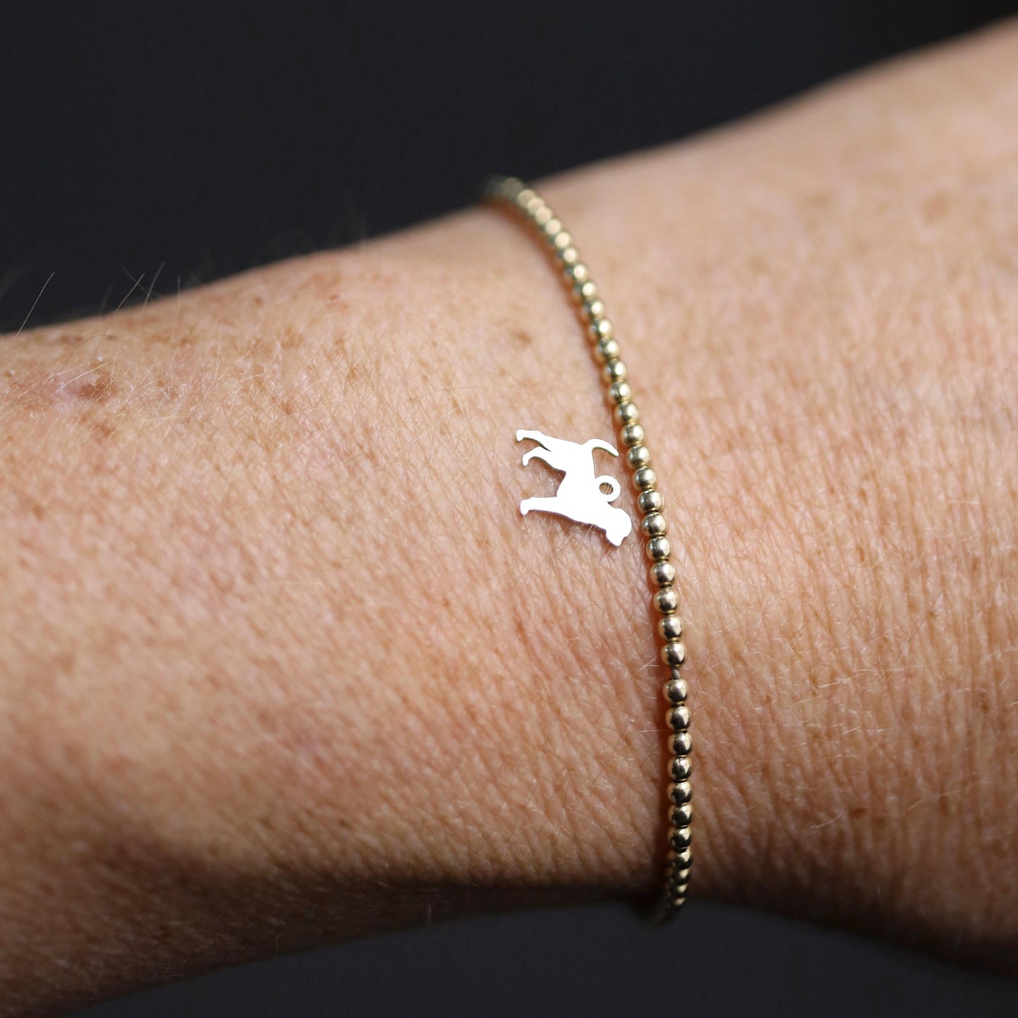 Sterling Silver Lab Dog Silhouette Dangle Charm • Pet Jewelry Findings • Small Dog Pendant • Animal Bracelet Charm