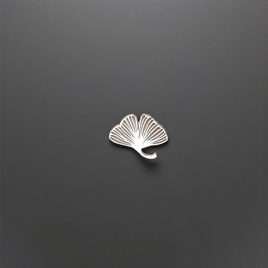 Sterling Silver Gingko Leaf Accent Charm • Botanical Jewelry Embellishment • Small Nature Solderable Component • Silver Leaf Charm