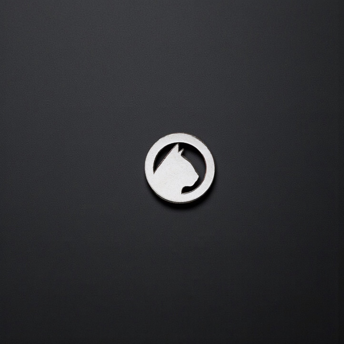 Sterling Silver Cat Head Silhouette Accent Charm  Solderable Embellishment for Custom Jewelry