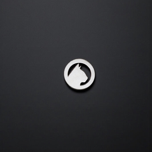 Sterling Silver Cat Head Silhouette Accent Charm  Solderable Embellishment for Custom Jewelry