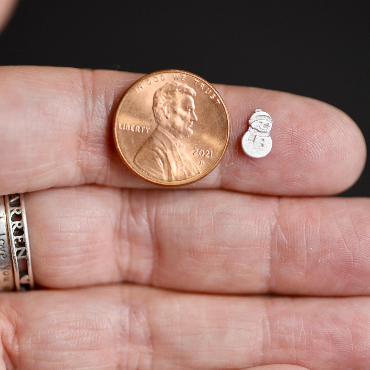 Sterling Silver Snowman Accent Charm  Solderable Embellishment for Holiday Jewelry Making