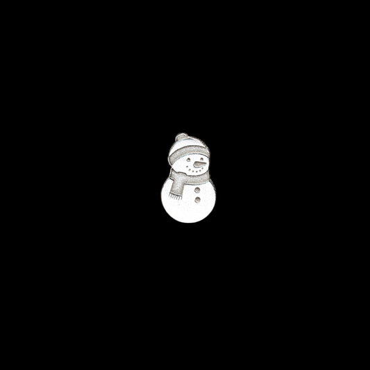 Sterling Silver Snowman Accent Charm  Solderable Embellishment for Holiday Jewelry Making