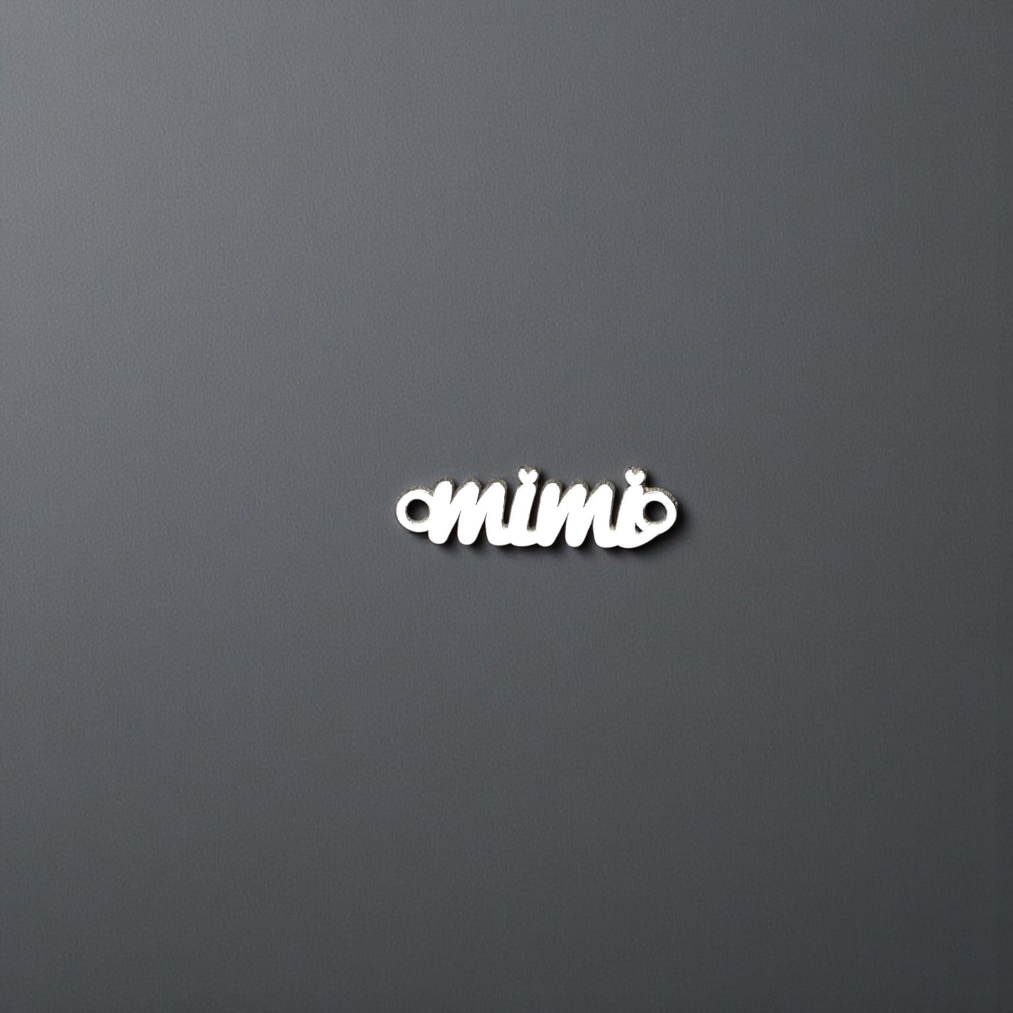 Sterling Silver Mimi Script Connector Charm  Elegant Name Jewelry Link