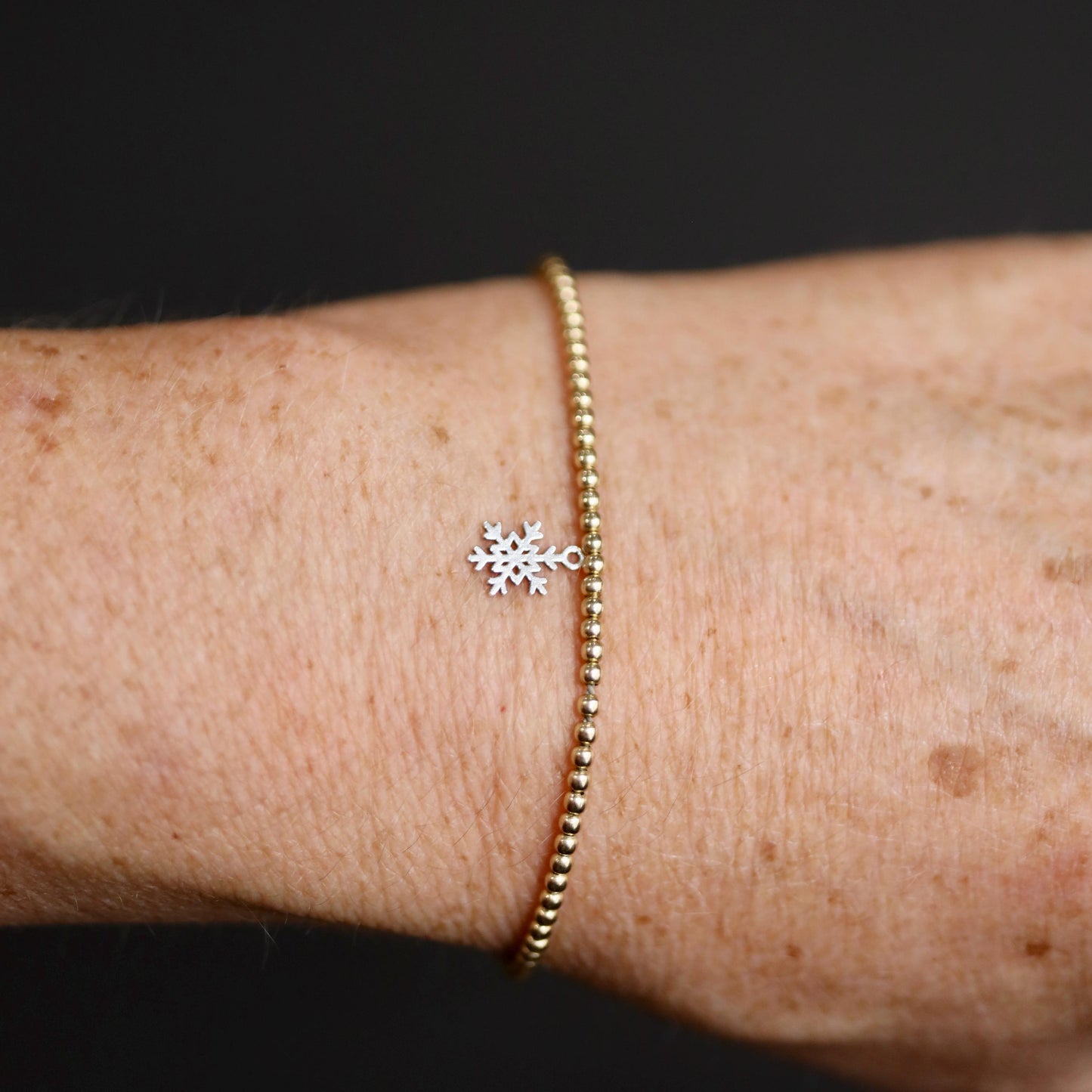 Sterling Silver Petite Snowflake #1 Dangle Charm  Small Winter Jewelry Accent for Holiday Earrings and Necklaces