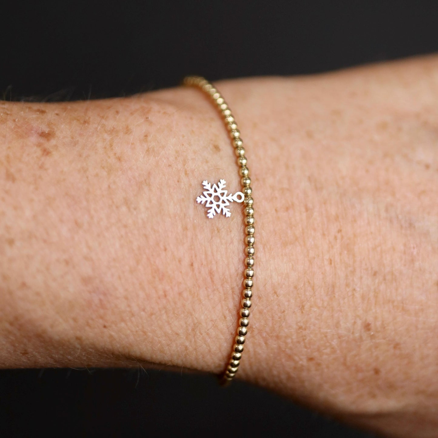 Sterling Silver Petite Snowflake #3 Dangle Charm  Tiny Winter Jewelry Accent for Handmade Holiday Designs