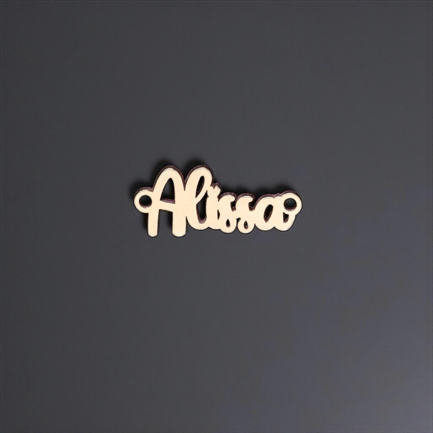 Love Font Custom Script Name or Word Charm  Sterling Silver, Gold Filled, Rose  Personalized Connector for Necklaces & Bracelets