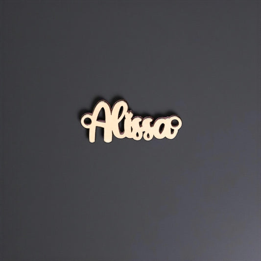 Love Font Custom Script Name or Word Charm  Sterling Silver, Gold Filled, Rose  Personalized Connector for Necklaces & Bracelets