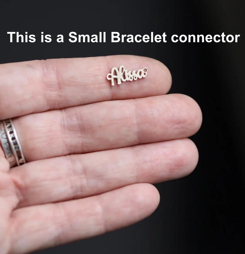 Love Font Custom Script Name or Word Charm  Sterling Silver, Gold Filled, Rose  Personalized Connector for Necklaces & Bracelets