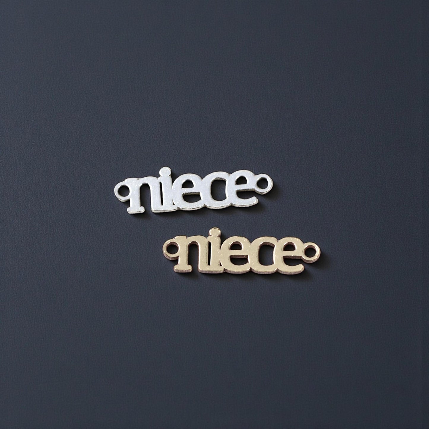 Niece Connector Charm  Elegant Family Jewelry Link for Bracelets and Necklaces  Sterling Silver or 14K Gold Filled