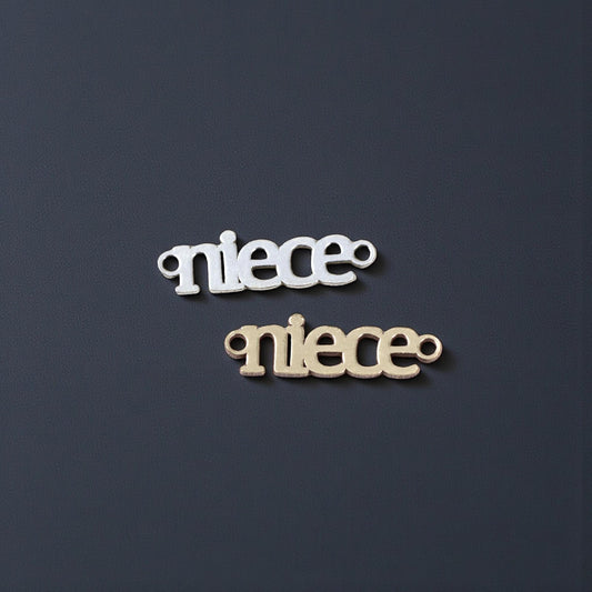 Niece Connector Charm  Elegant Family Jewelry Link for Bracelets and Necklaces  Sterling Silver or 14K Gold Filled