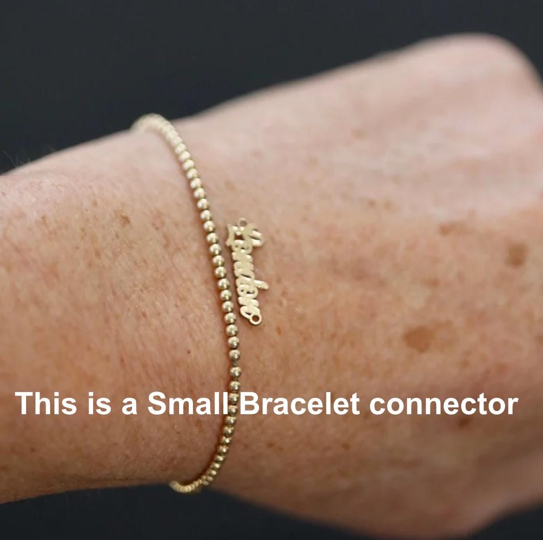 Whimsy Script Font Custom Name or Word Charm  Sterling Silver, Gold Filled, Rose  Personalized Connector for Necklaces & Bracelets